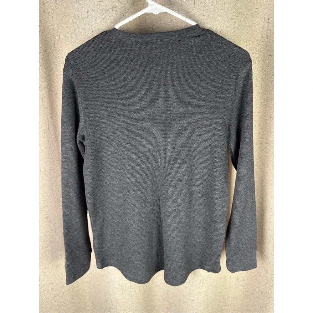 Old Navy Thermal Shirt Kids XL 14-16 Gray NEW Dinosaur Graphic Waffle Knit‎